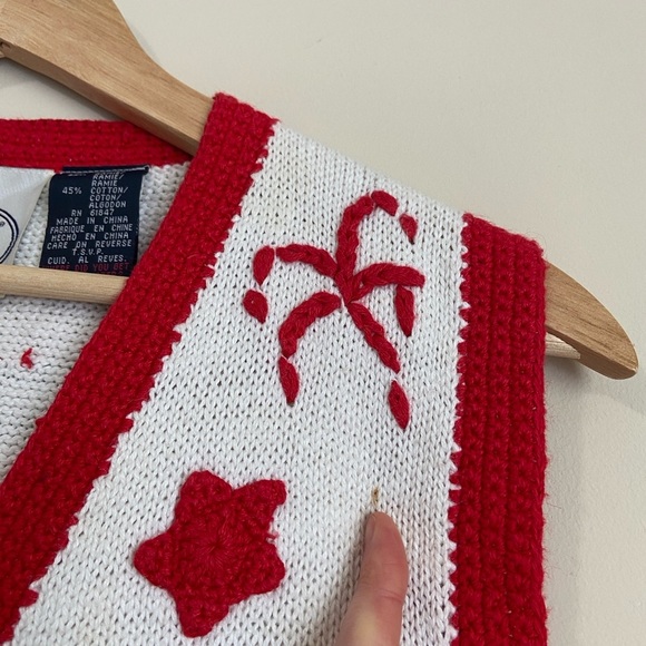 Eagle's Eye Festive Watermelon Knit Vest Vintage 4th of July - Picture 4 of 10